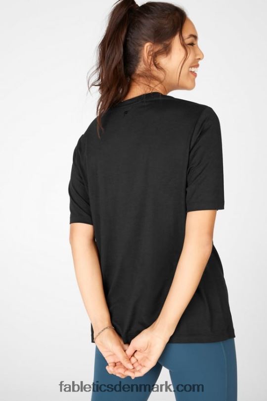 Fabletics Kvinder dry-flex lang t-shirt PNX2T2044 sort