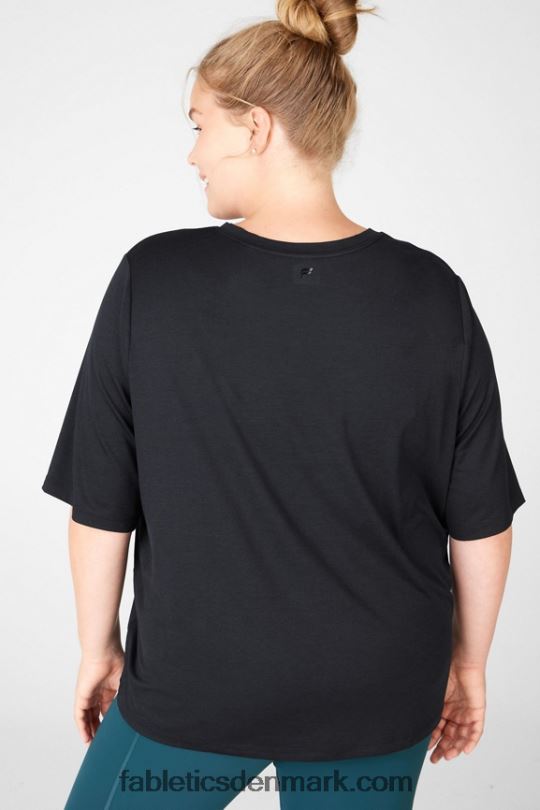 Fabletics Kvinder dry-flex lang t-shirt PNX2T2045 sort