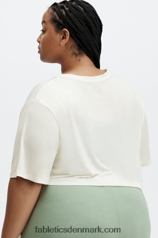 Fabletics Kvinder dry-flex ultra-beskåret kortærmet t-shirt PNX2T1956 blød hvid