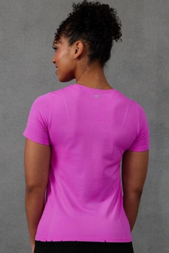 Fabletics Kvinder fjer tech kortærmet top PNX2T1947 lyserød flugt