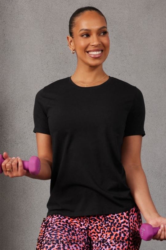 Fabletics Kvinder fjer tech kortærmet top PNX2T1948 sort