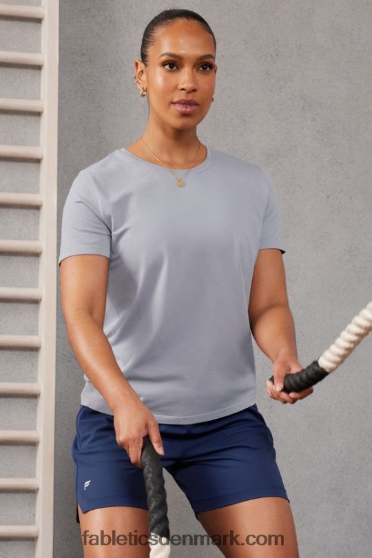 Fabletics Kvinder fjer tech kortærmet top PNX2T1949 klassisk grå lyng