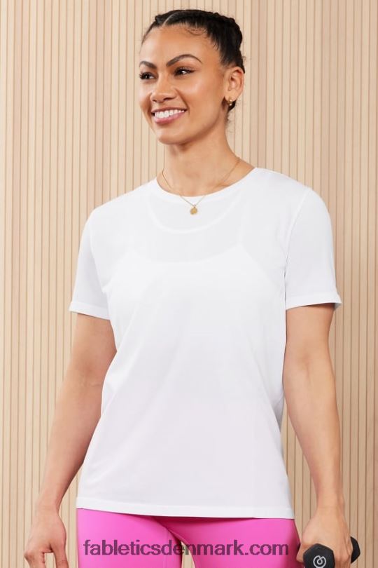 Fabletics Kvinder fjer tech kortærmet top PNX2T1950 klassisk hvid
