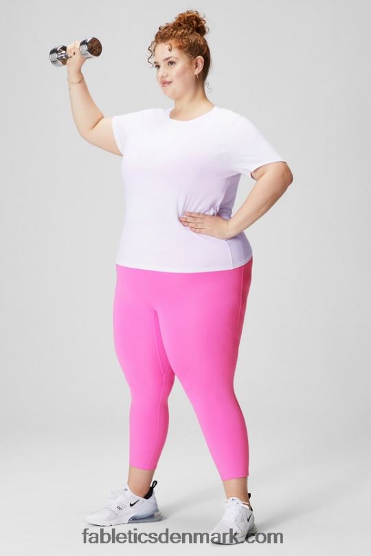Fabletics Kvinder fjer tech kortærmet top PNX2T1951 klassisk hvid
