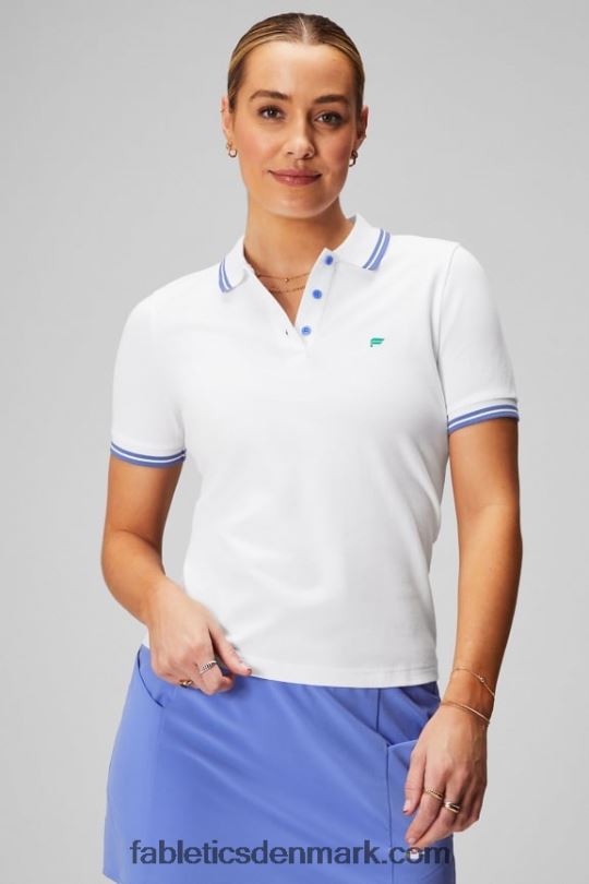 Fabletics Kvinder klassisk pique kortærmet polo PNX2T1964 klassisk hvid/periwinkle punch