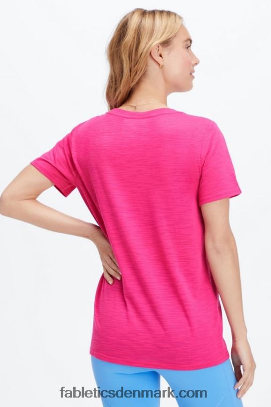 Fabletics Kvinder klassisk t-shirt PNX2T2020 plys pink/atletisk klub