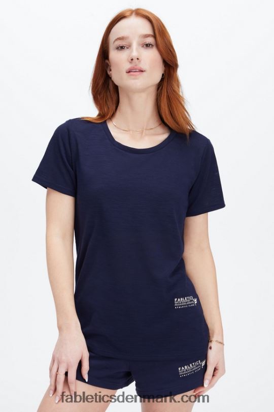 Fabletics Kvinder klassisk t-shirt PNX2T2021 dyb flåde/atletikklub