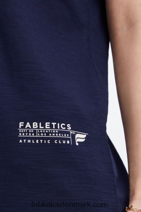 Fabletics Kvinder klassisk t-shirt PNX2T2021 dyb flåde/atletikklub