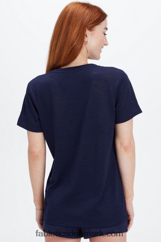 Fabletics Kvinder klassisk t-shirt PNX2T2021 dyb flåde/atletikklub