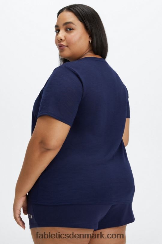 Fabletics Kvinder klassisk t-shirt PNX2T2022 dyb flåde/atletikklub