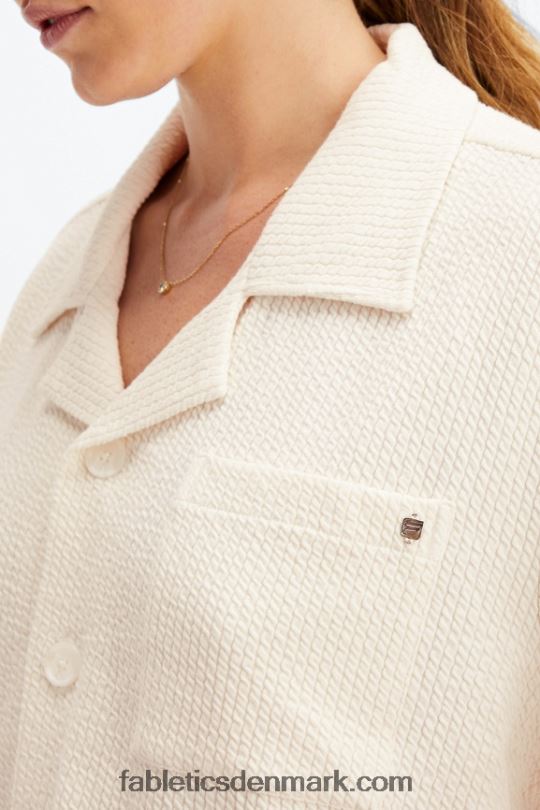Fabletics Kvinder krinkle strik boxy knap nede PNX2T2024 hejre