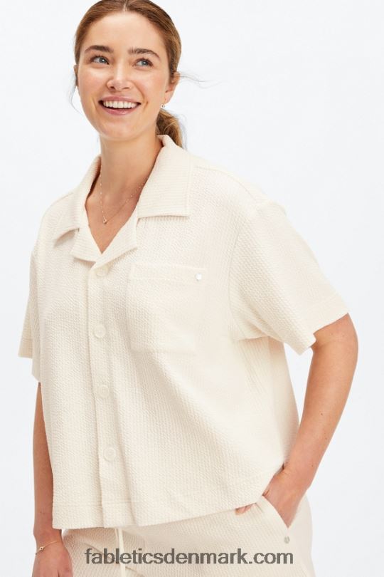 Fabletics Kvinder krinkle strik boxy knap nede PNX2T2024 hejre
