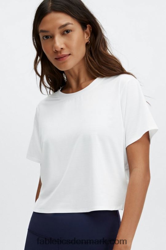 Fabletics Kvinder miljøbevidst kortærmet T-shirt med twist back PNX2T2049 hvid