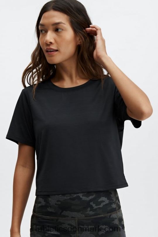 Fabletics Kvinder miljøbevidst kortærmet T-shirt med twist back PNX2T2050 sort