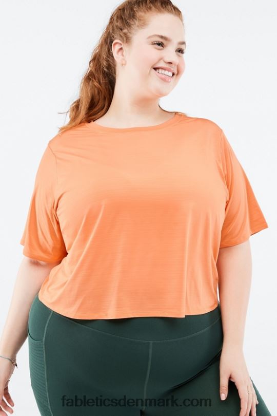 Fabletics Kvinder miljøbevidst kortærmet T-shirt med twist back PNX2T2053 orange udbrud