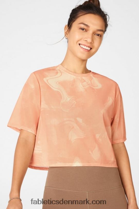 Fabletics Kvinder nayeli mesh t-shirt PNX2T2089 marmorerende solopgang