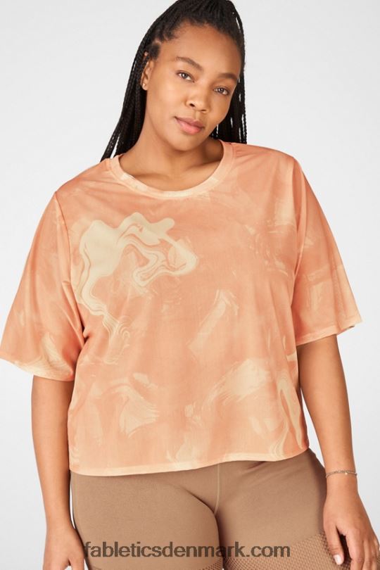 Fabletics Kvinder nayeli mesh t-shirt PNX2T2090 marmorerende solopgang