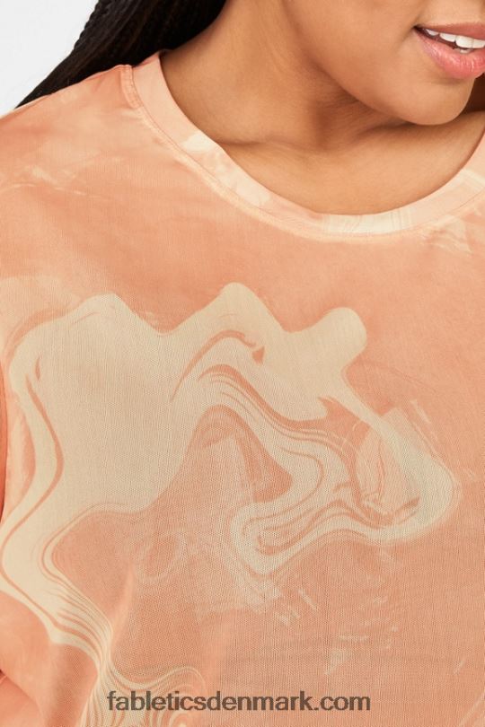 Fabletics Kvinder nayeli mesh t-shirt PNX2T2090 marmorerende solopgang