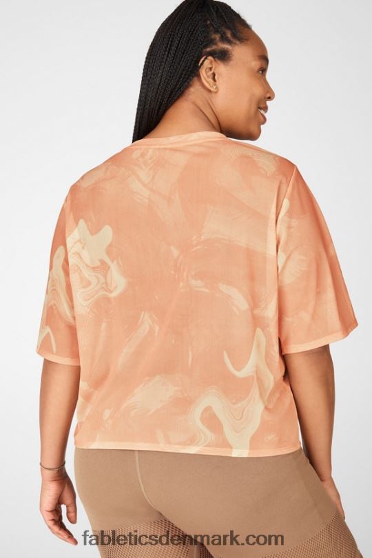 Fabletics Kvinder nayeli mesh t-shirt PNX2T2090 marmorerende solopgang