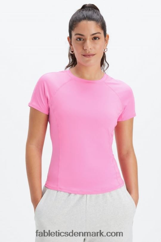 Fabletics Kvinder phoenix lite kortærmet top PNX2T1990 elektrisk rose