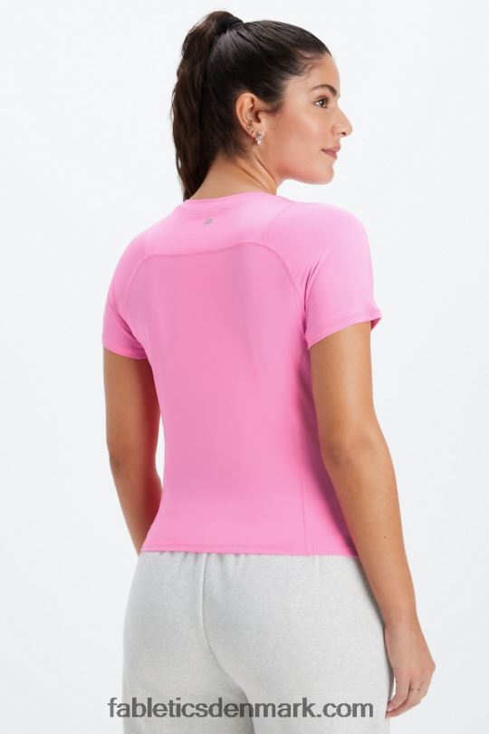 Fabletics Kvinder phoenix lite kortærmet top PNX2T1990 elektrisk rose