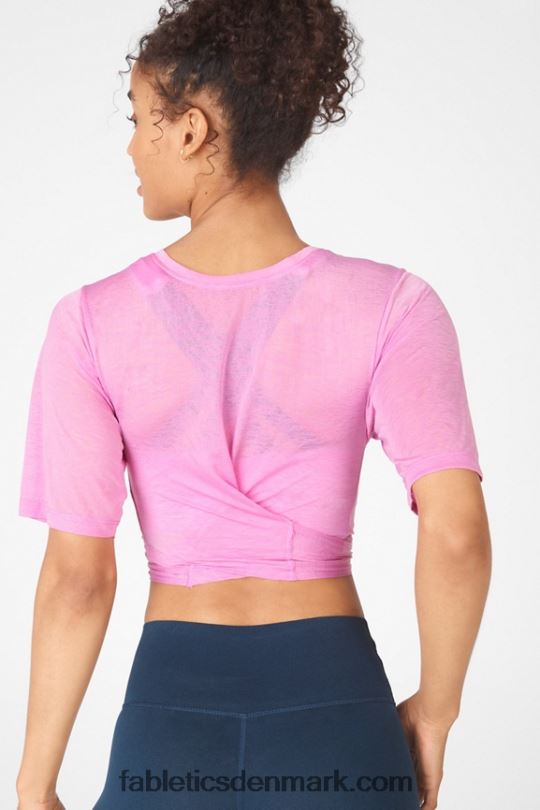 Fabletics Kvinder ryan kortærmet t-shirt med bindebånd PNX2T2059 tåget lilla