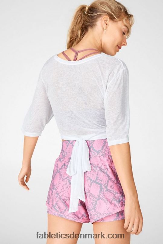 Fabletics Kvinder ryan kortærmet t-shirt med bindebånd PNX2T2062 hvid