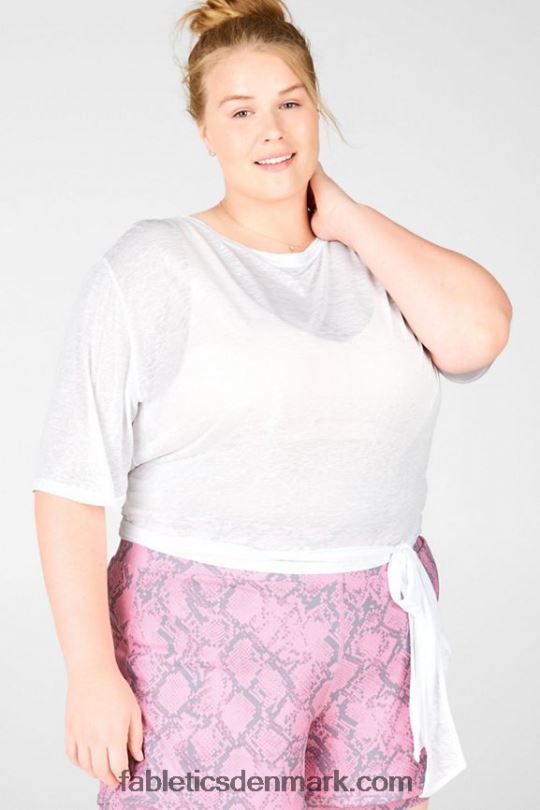 Fabletics Kvinder ryan kortærmet t-shirt med bindebånd PNX2T2063 hvid