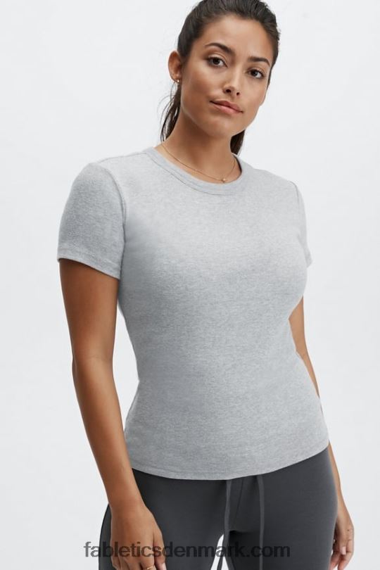 Fabletics Kvinder tinsley kortærmet t-shirt PNX2T2072 lysegrå lyng
