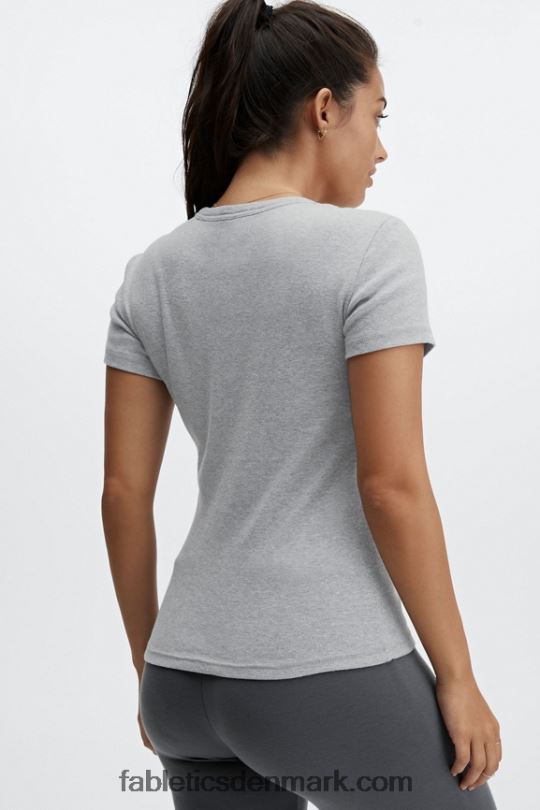 Fabletics Kvinder tinsley kortærmet t-shirt PNX2T2072 lysegrå lyng