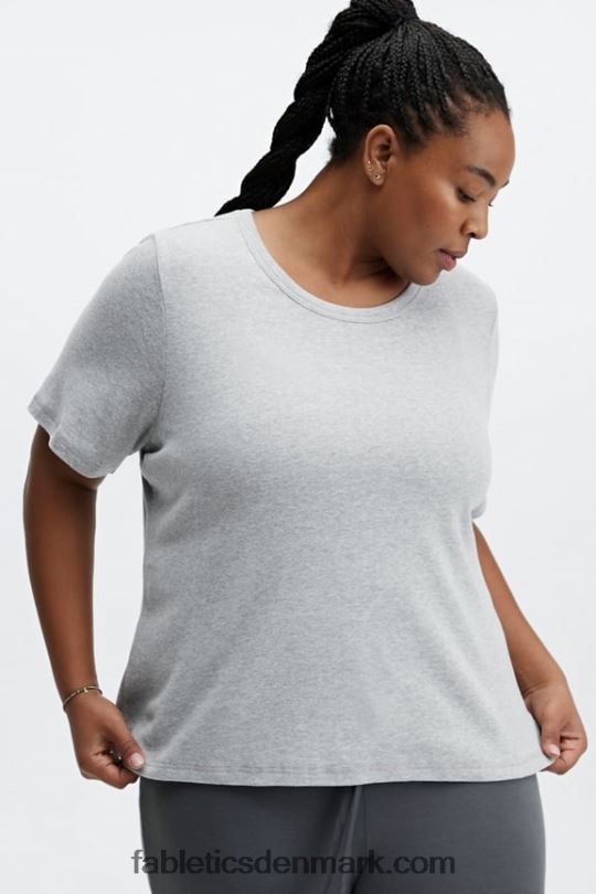 Fabletics Kvinder tinsley kortærmet t-shirt PNX2T2073 lysegrå lyng