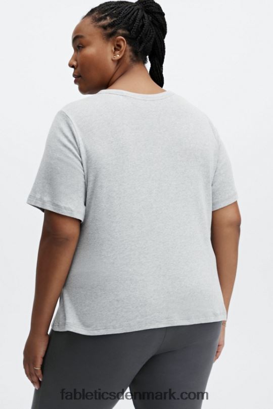 Fabletics Kvinder tinsley kortærmet t-shirt PNX2T2073 lysegrå lyng