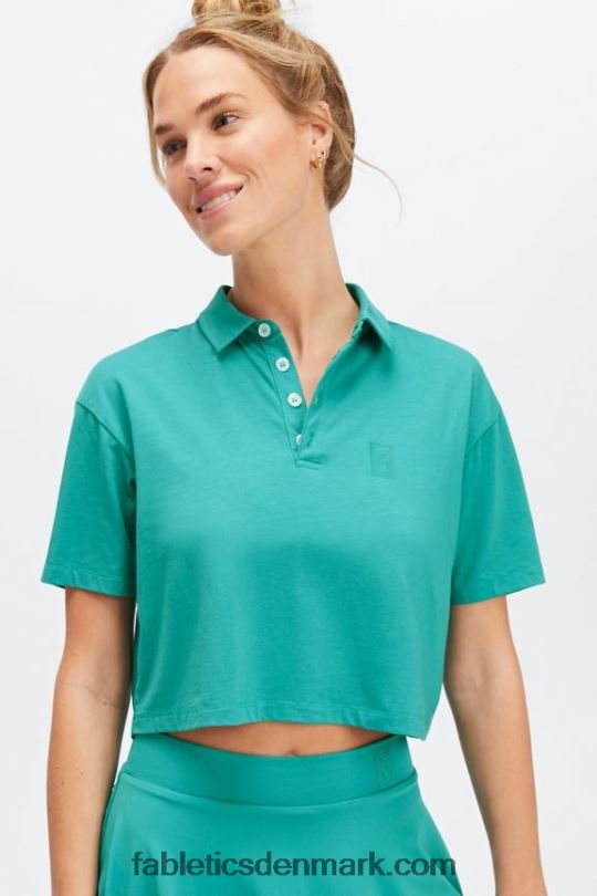 Fabletics Kvinder universal tennis boxy kortærmet polo PNX2T2007 mørk krikand