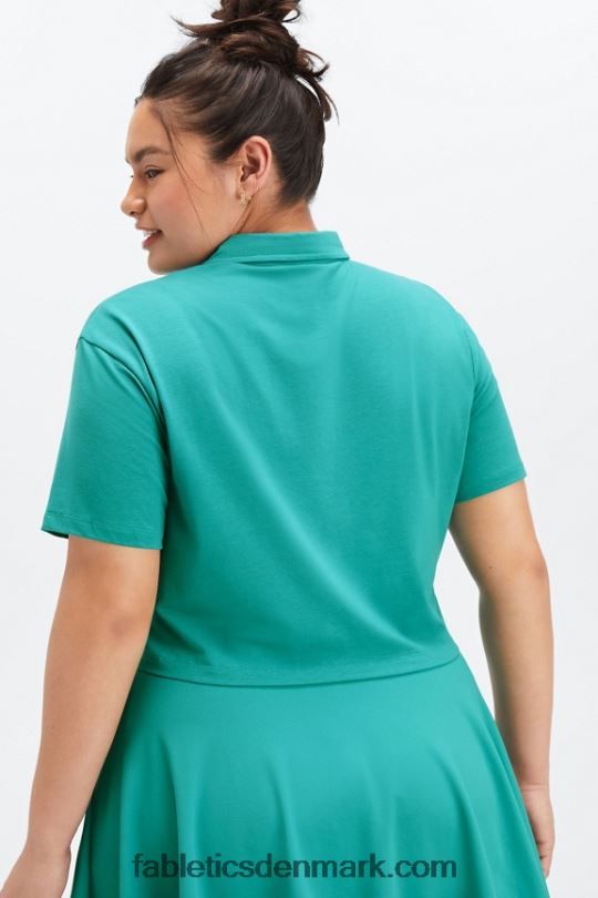 Fabletics Kvinder universal tennis boxy kortærmet polo PNX2T2008 mørk krikand