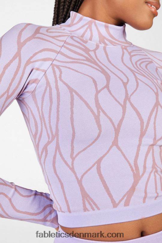 Fabletics Kvinder Courtney sømløs langærmet top PNX2T2702 frostet lilla/lyserød sky