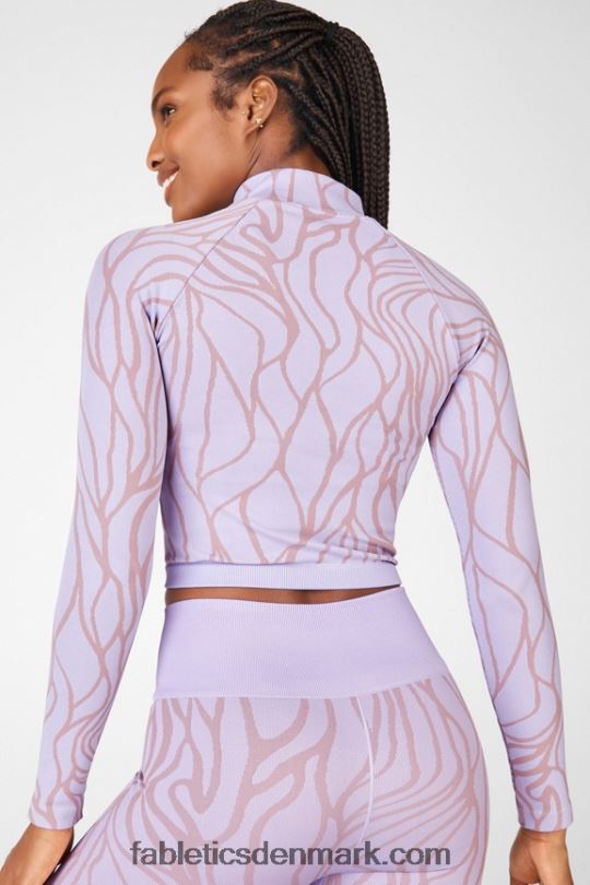 Fabletics Kvinder Courtney sømløs langærmet top PNX2T2702 frostet lilla/lyserød sky
