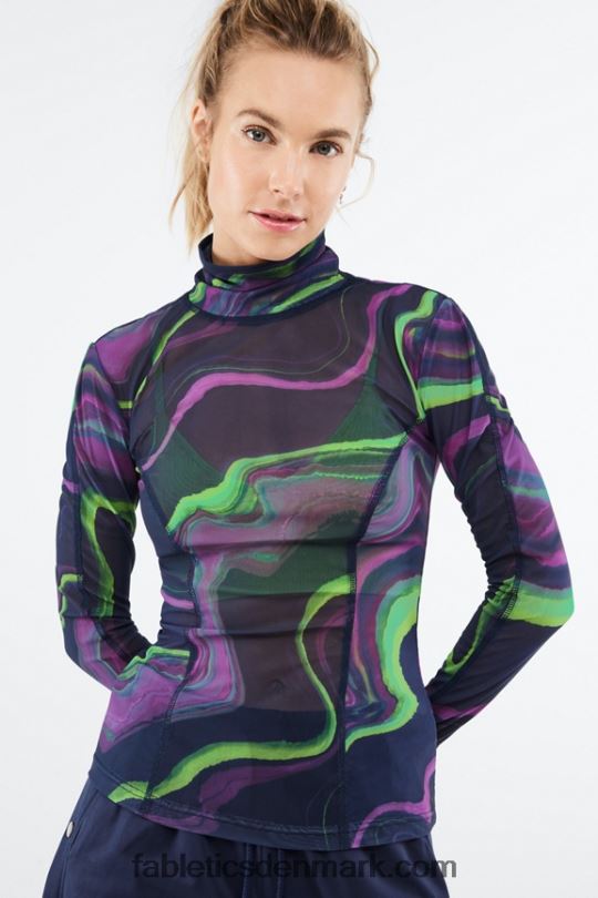 Fabletics Kvinder Felicity langærmet mesh top PNX2T2689 dis bølge