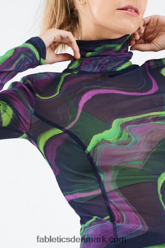Fabletics Kvinder Felicity langærmet mesh top PNX2T2689 dis bølge
