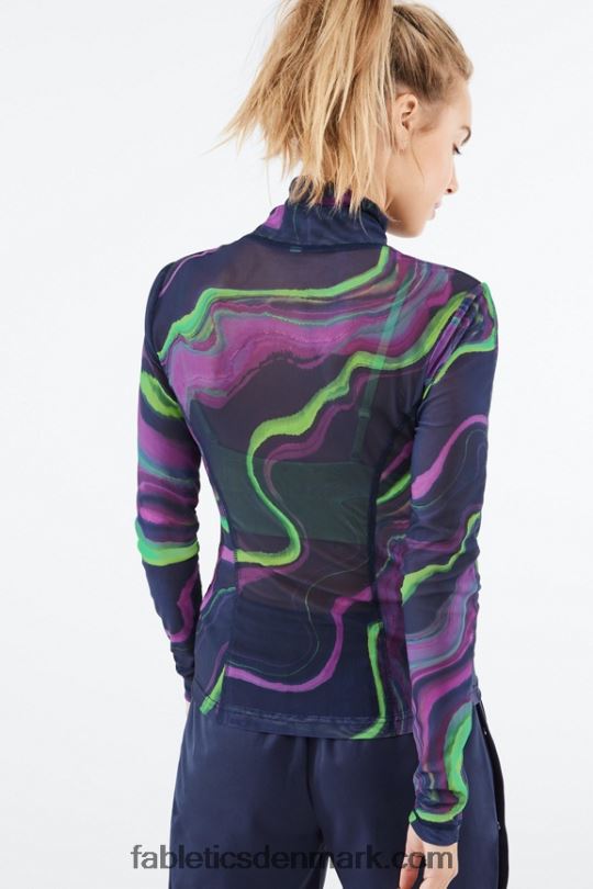 Fabletics Kvinder Felicity langærmet mesh top PNX2T2689 dis bølge