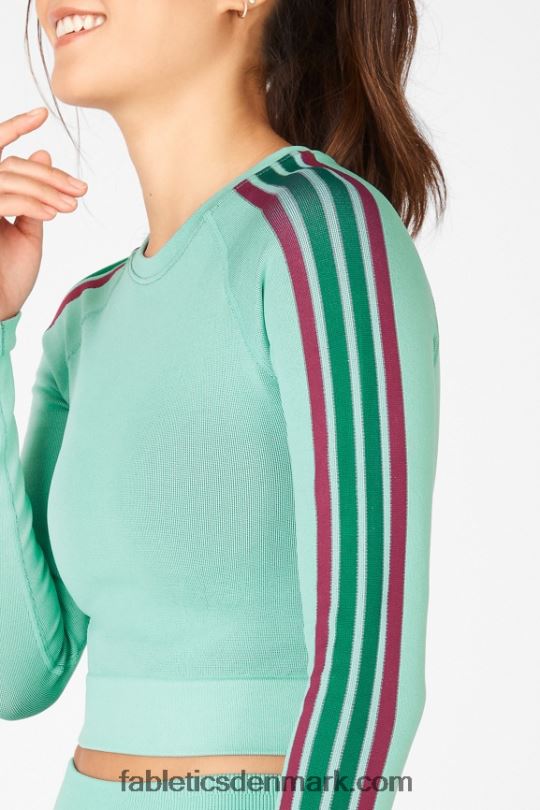 Fabletics Kvinder aisley sømløs langærmet crop top PNX2T2709 måneblå stribe multi