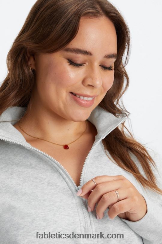 Fabletics Kvinder catarina mock neck trøje med lynlås PNX2T2643 lysegrå lyng