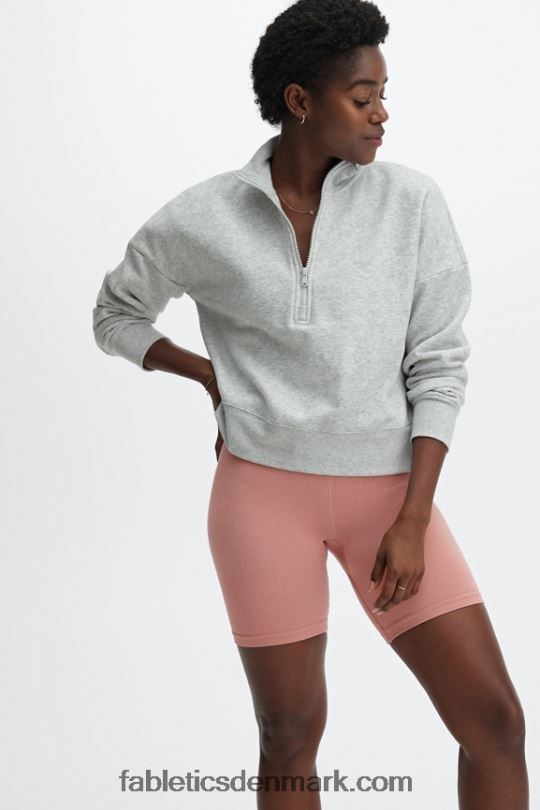 Fabletics Kvinder catarina mock neck trøje med lynlås PNX2T2643 lysegrå lyng