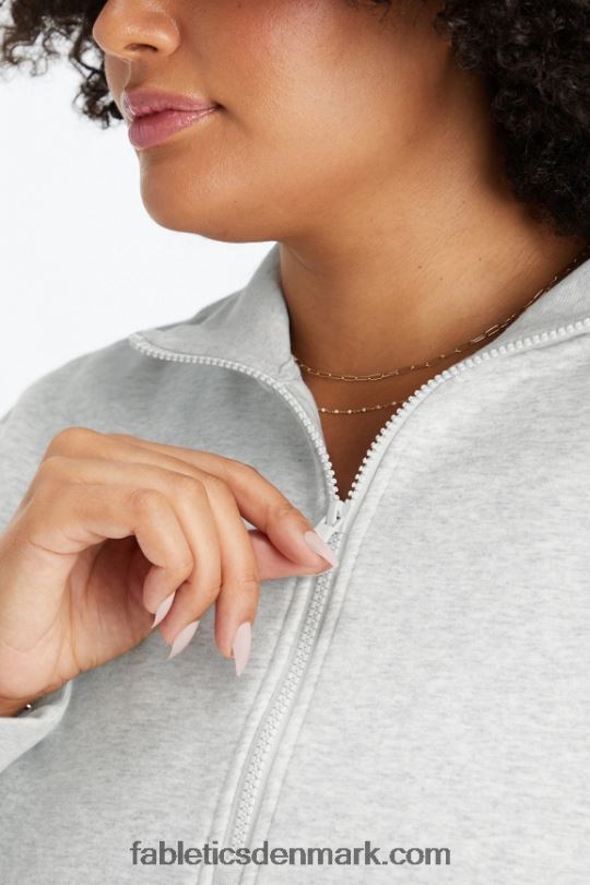 Fabletics Kvinder catarina mock neck trøje med lynlås PNX2T2644 lysegrå lyng