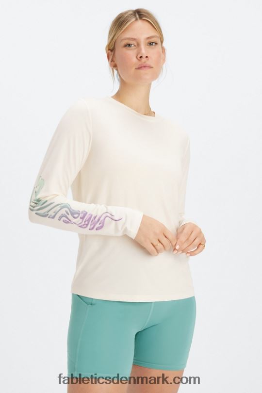 Fabletics Kvinder dry-flex langærmet t-shirt PNX2T2599 hejren/vridet