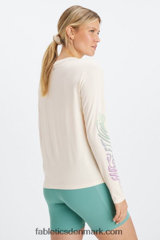Fabletics Kvinder dry-flex langærmet t-shirt PNX2T2599 hejren/vridet