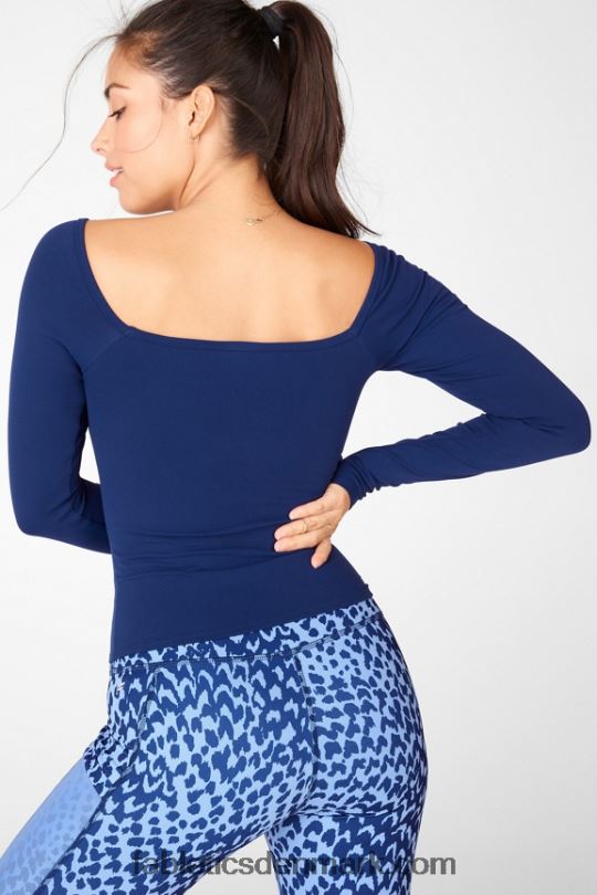 Fabletics Kvinder emilia sculptknit langærmet top ii PNX2T2683 flåde