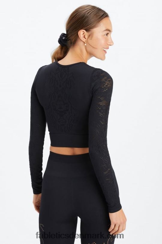 Fabletics Kvinder flora sømløs langærmet top PNX2T2621 sort