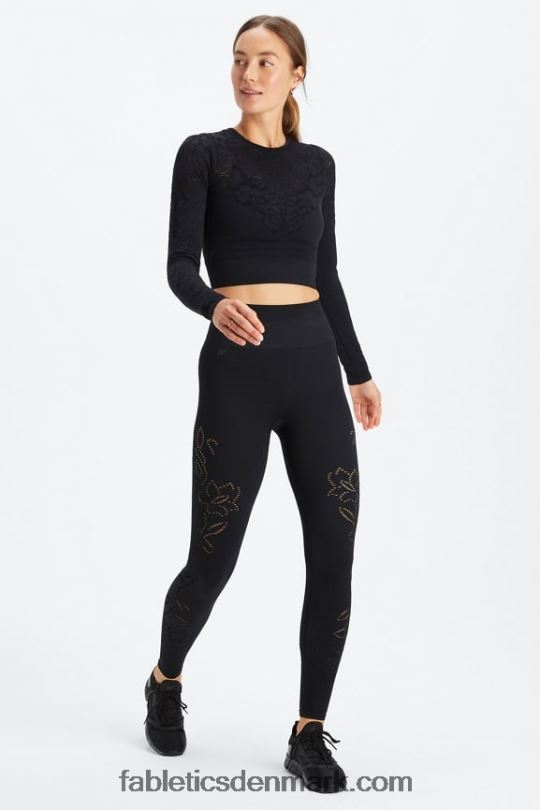 Fabletics Kvinder flora sømløs langærmet top PNX2T2621 sort