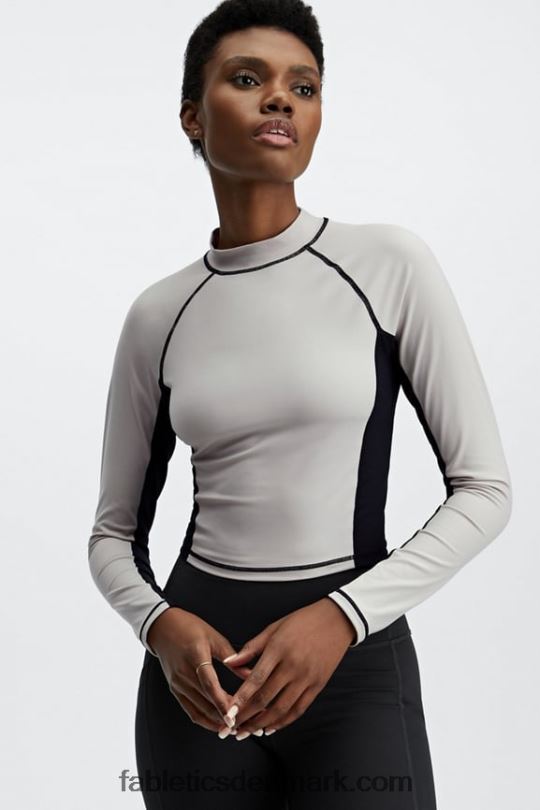 Fabletics Kvinder giana mock-hals langærmet top PNX2T2679 ask/sort