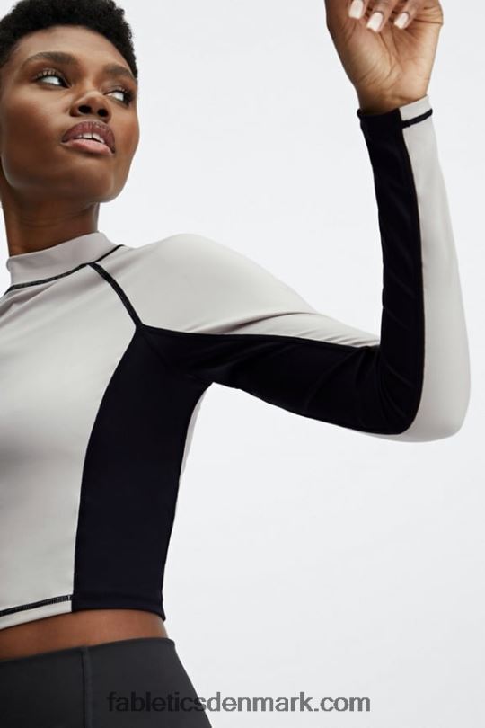 Fabletics Kvinder giana mock-hals langærmet top PNX2T2679 ask/sort